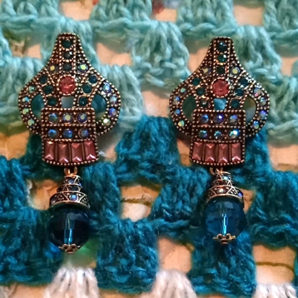 Elegant Blue and Silver Earrings